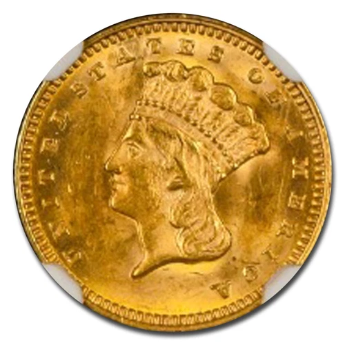 1874 $1 Liberty Head Gold MS-62 NGC