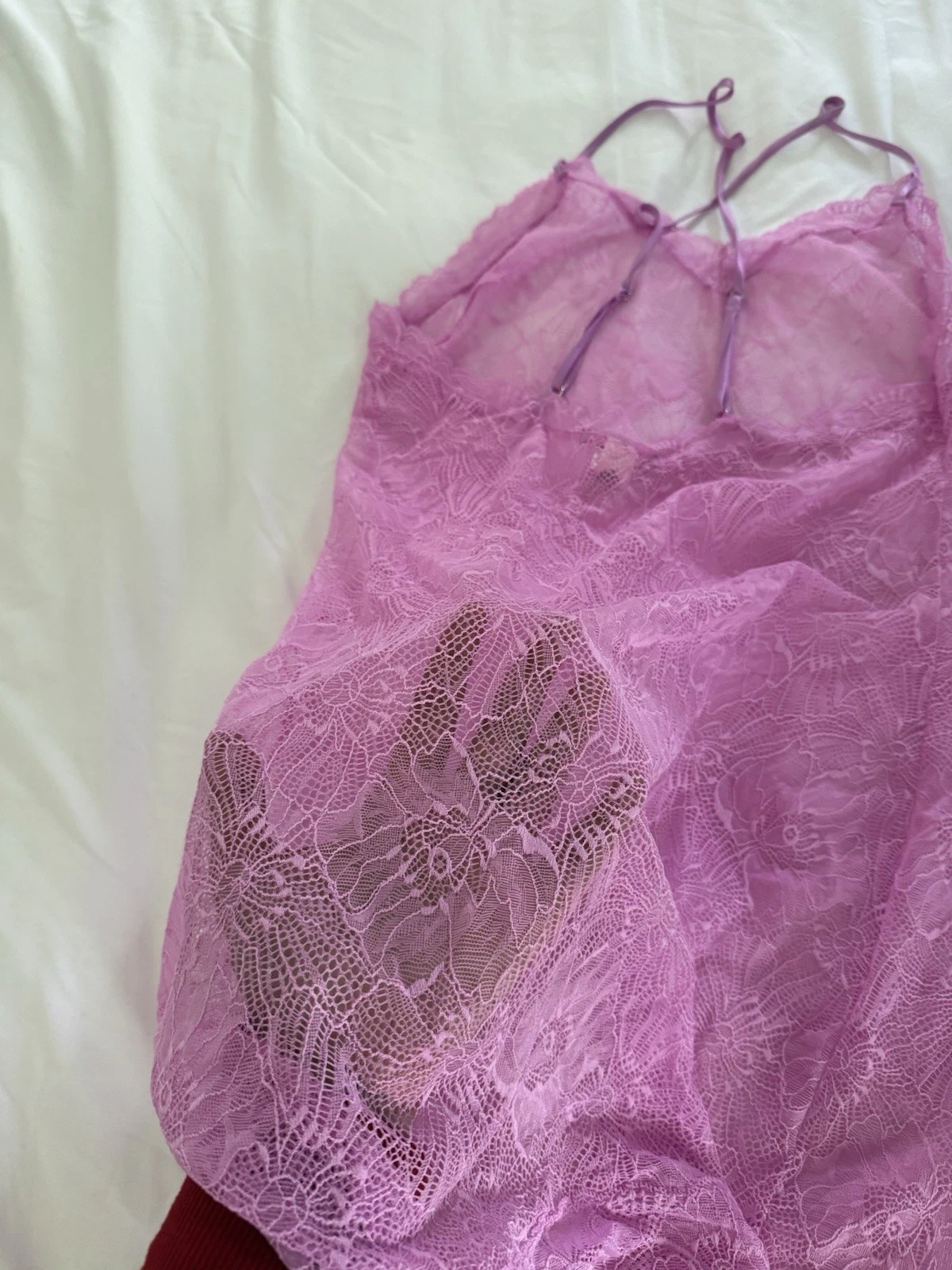 UNDERCOVER Victorias Secret abito slip pizzo trasparente rosa floreale trasparente sexy