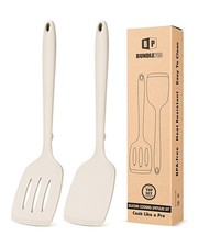 Silicone Spatula Turners Non Stick Slotted Kitchen Cooking Utensils 2 Pack