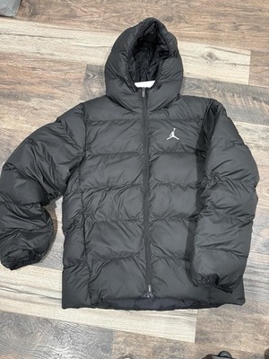 Mens Size Large-Nike Air Jordan Brooklyn Jumpman Puffer Jacket Black FV7317-010