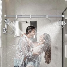 Dual Shower Head for Couples, Adjustable Spray Modes, High Pressure, Tandem