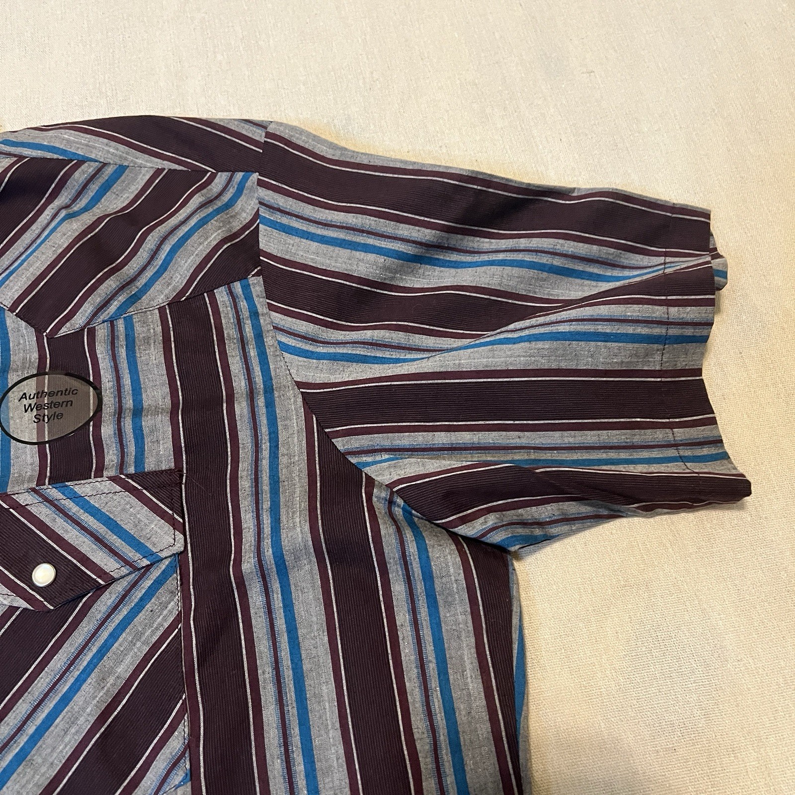 Wrangler Western Pearl Snap Shirt Men's XL TALL Red-Grey-Blue Plaid Shirt NWT thumbnail 8