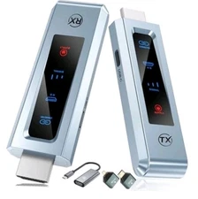 Wireless HDMI Transmitter and Receiver, HD Extender Plug & Play Portable Sliver