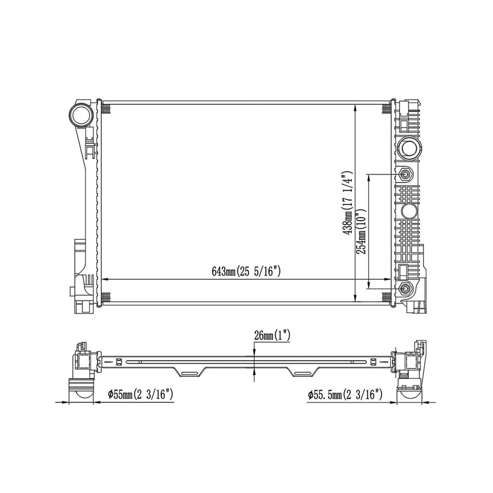 For 2008-2012 Mercedes C250 C300 C350 GLK350 Radiator Aluminum CU13213 - Image 3 of 4