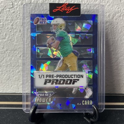 2024 Leaf Pro Set Power CJ Carr Blue Crystals 1/1 Pre-Production Proof