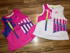 Nike Tennis Challenge Court NY Slam Tank Top Womens XL Pink Neon Agassi Retro 90
