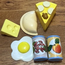 VTG Little Tikes Play Food Set Fun Pretend Cheese Cans Pie Egg Kids Meal
