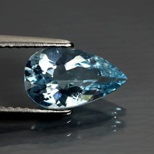 1.53 ct Phenomenal Pear 10.68 x 6.34 mm Brazil Sky Blue Aquamarine Gemstone