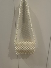 Faux Pearl White Bag, Purse square shape NWOT