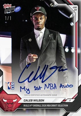 Caleb Wilson - 2025-26 NBA Topps NOW  Presale CHANCE AT 1/1 AUTO #4 Pick