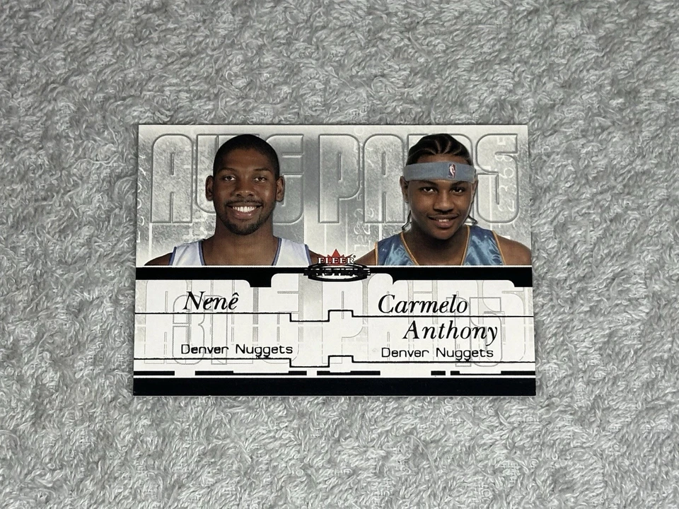 2003-04 Fleer Mystique Carmelo Anthony - Nene #8AP Dual Rookie /500 (RC) - Image 3 of 4