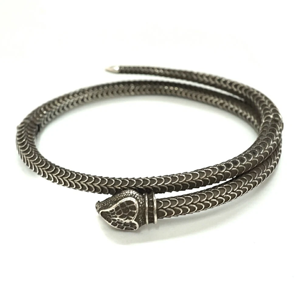 GUCCI 577283 Bracciale Serpente Giardino Accessori Argento Bracciale 18Cm