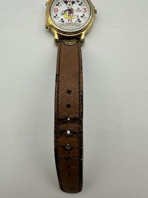 Vintage Lorus Disney Mickey Mouse Melody Watch Brown Leather  display picture 1