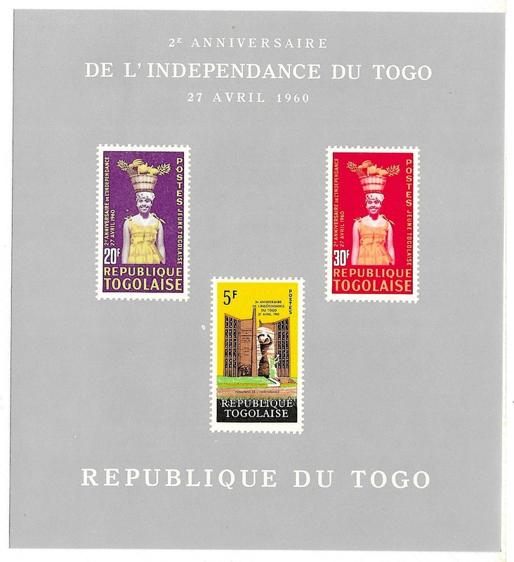 Togo #427a, MNH SS -1960- Independence, 2nd Anniversary - CV=2.40