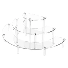 3 Tier Acrylic Display Risers Half Moon Cupcake Stand Clear Perfume Organizer...