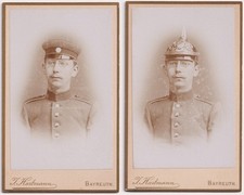 Victorian CDV Photos Named Imperial German Soldier Pickelhaube Hartmann Bayreuth