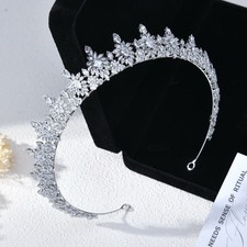 zirconia  Crystal Bride Wedding Crown tiara