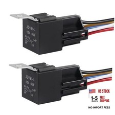 DIANN Car Relay with Harness 12V 40A 5 Pin SPST Harness Sockets with Color 2pcs
