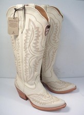 ARIAT WOMEN'S 6.5 B WHITE LEATHER TALL CASANOVA WESTERN BOOTS SNIP TOE