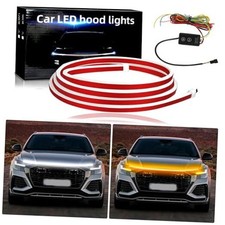 94" Car LED Hood Light Strip,Dual Color Dynamic Scan Start 94inch White Amber