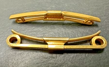 TWO VINTAGE SWANK GOLD TONE COLLAR BAR CLIPS M220