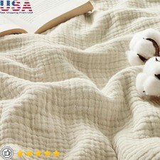 100 Cotton Muslin Blanket Ultra Breathable Soft Lightweight Durable Cozy Comfort