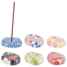 1box 6pcs 6 style Portable Incense Burner Multi Purpose Oval Shape Porcelain