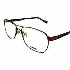 Autoflex A113 Mens Metal Eyeglass Frame 210 Brown 59-17 XL Fit