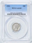 1921 10C Mercury Silver Dime AG03 PCGS 32268996