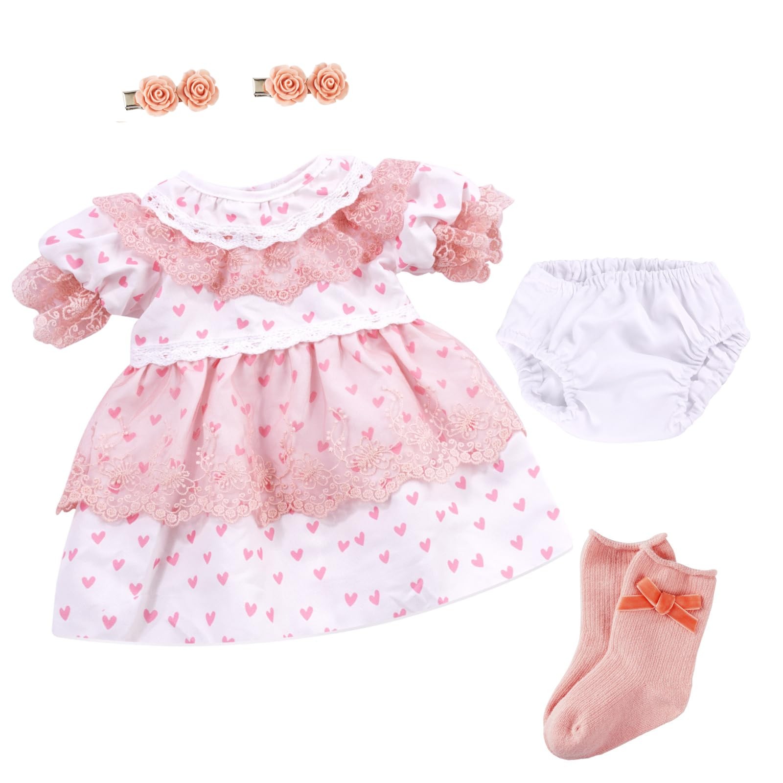 BABESIDE 5 Pcs Reborn Baby Doll Clothes for 17-22 inch dolls