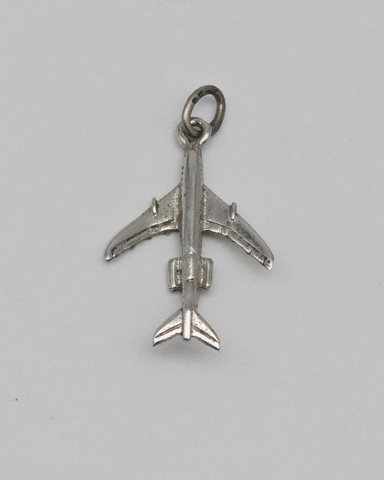 Vintage Sterling Silver Commercial Airliner Airplane Travel Jet Plane Charm 1.4g