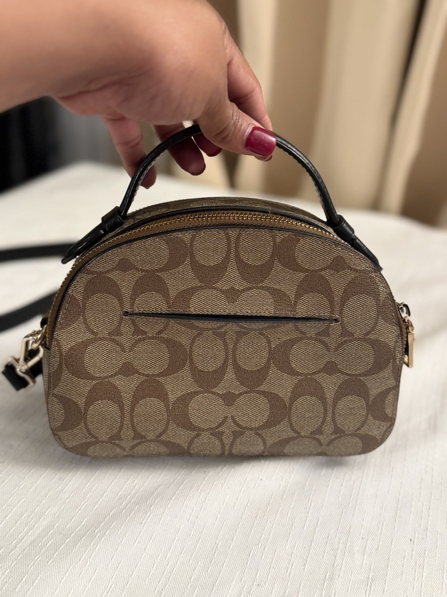 Coach Serena Signature Crossbody Khaki Canvas Handbag Small w