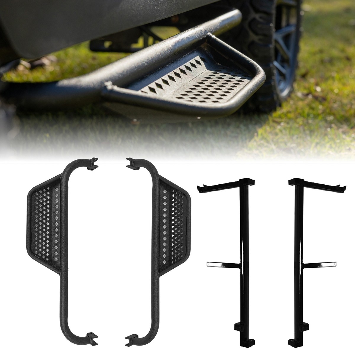 MadJax Armor Nerf Bar Drop Down Side Step with Mounting Kit for