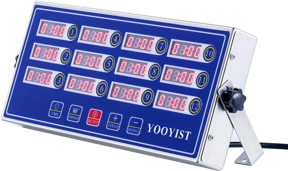Digitale Timer Da Cucina Commerciali a 12 Canali Professionali Multi Contaminuti - Immagine 2 di 4