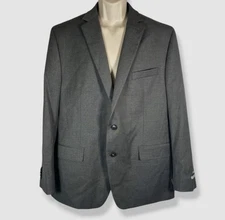 Perry Ellis Portfolio Men's Gray Modern-Fit Nested Suit Jacket Size 40R