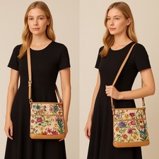 Gucci Perforated Flora Messenger Crossbody Bag w/ COA   White Canvas Floral
