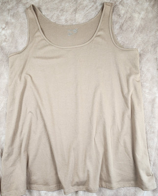 5X Terra & Sky Layering Tank Top Women's Plus 32W-34W Tan