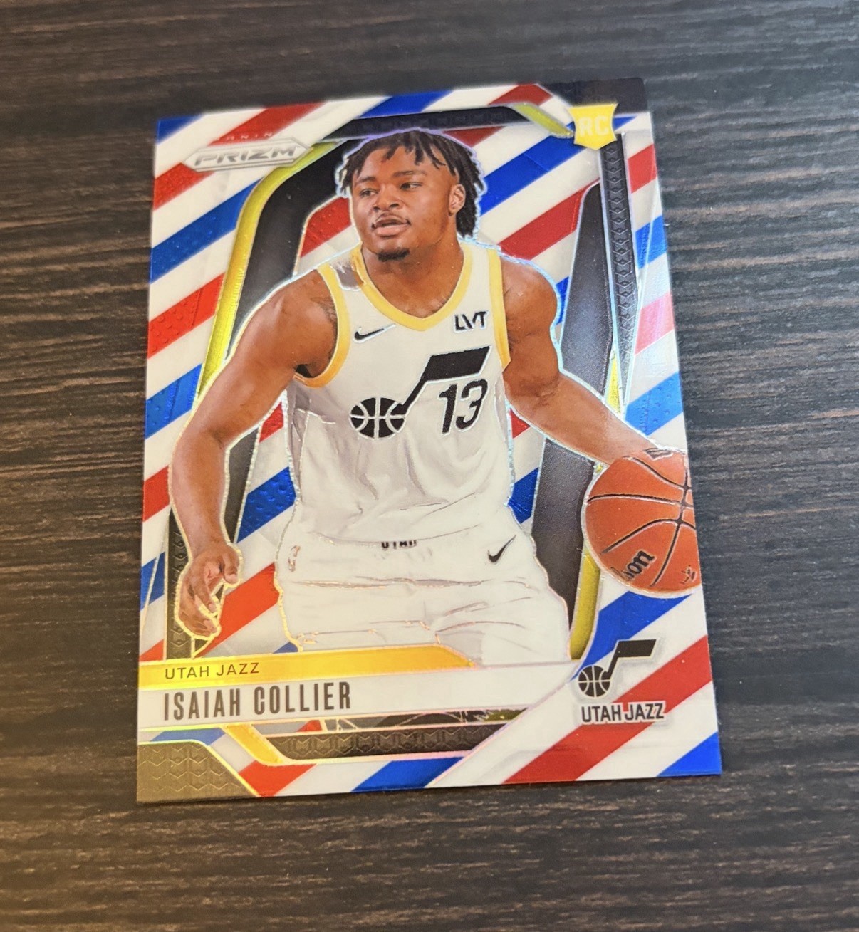 2024-25 Panini Prizm Isaiah Collier Red White and Blue #227 Utah Jazz RC