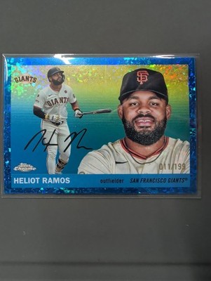 2025 Topps Chrome Platinum Heliot Ramos Blue Sparkle /199 San Fransisco Giants