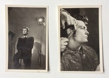 JEAN MARAIS ANNEES 1930 - SOUS LES PROJECTEURS ET AU MAQUILLAGE - 2 PHOTOS ARGEN
