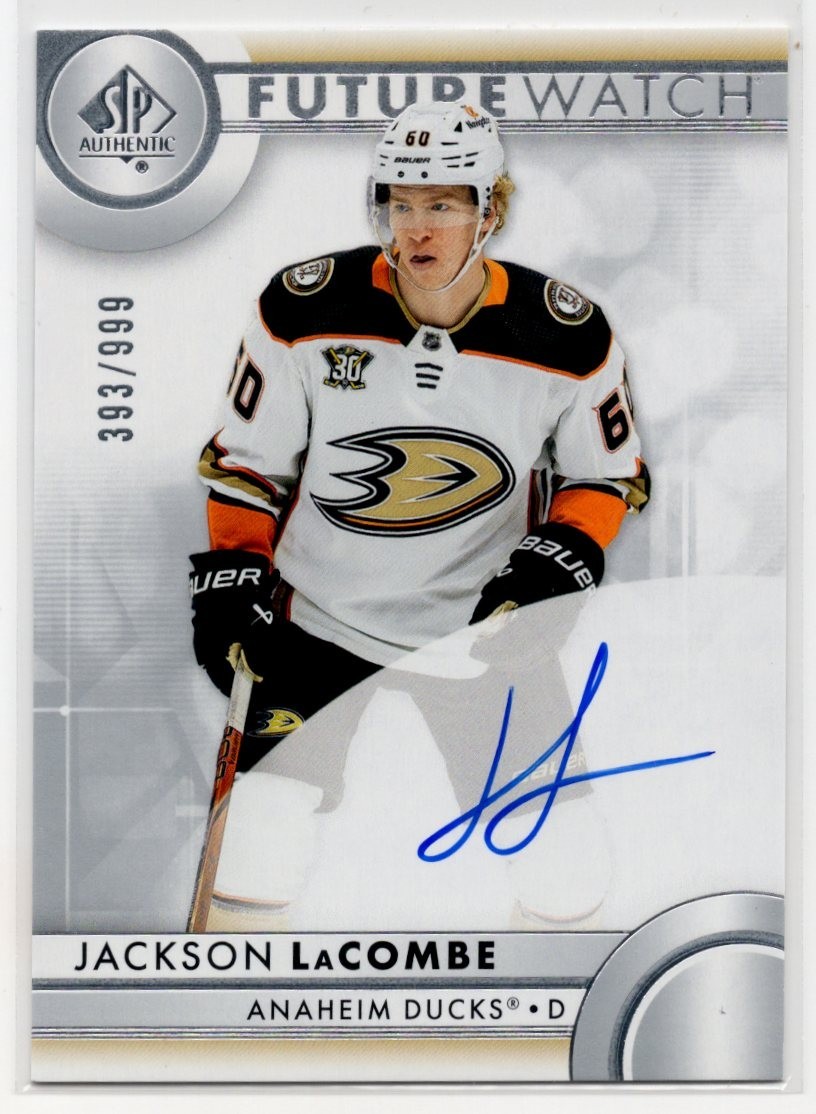 2023-24 SP Authentic Future Watch Auto Rookie #170 Jackson LaCombe 393/999 Ducks
