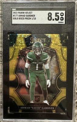 2022 Select Ahmad Sauce Gardner Rookie Gold Disco #1/10 SGC 8.5 Jersey Number