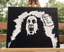 Ghost Swayze Moore Whoopi Pop Art "Kick The Can" 11x14 ORIGINAL Canvas