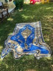 Melting Oriental Rug-Blue, Hand tufted 100% Wool Soft Area Rug Carpet