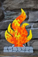 Camping Campfire FUN  Outdoor Fire Flame Wooden Puzzle Survivor Challenge Toy 