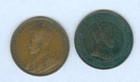x2 Htf Dated 1907 & 1917 Canada King Edward Vii & King George V One 1 Cent Coins