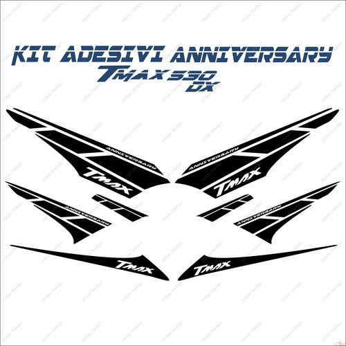 ADESIVI ANNIVERSARY COMPATIBILE YAMAHA TMAX T-MAX 530 DX SX GRAFICA NERO 2017 - Imagen 3 de 3