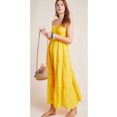 MAEVE Arcadia in Marigolds Yellow Maxi Dress Size 4