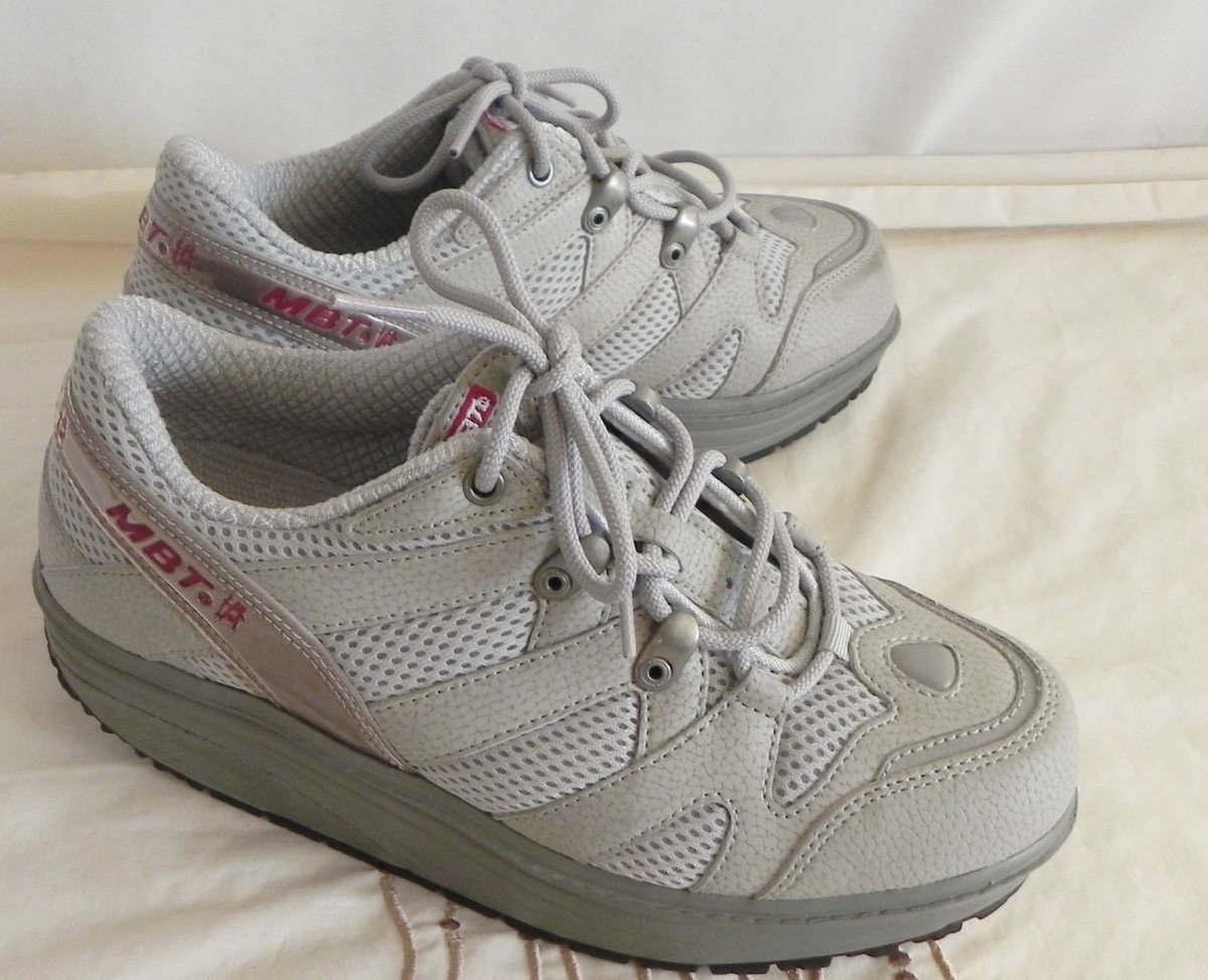 MBT Sport 04 Sliver Gray Performance Toning Shoes Lace Up Size 6.5M