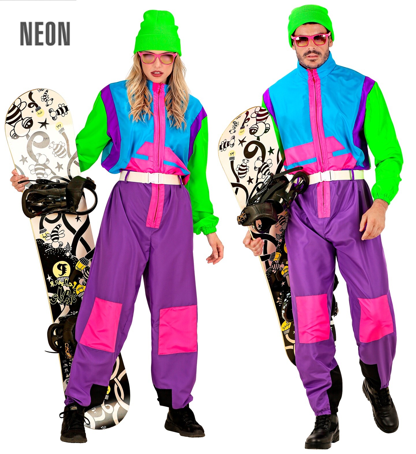 Tuta da snowboard vintage anni '80 unisex taglia S-3XL